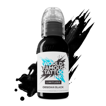 World Famous Limitless Tattoofarbe - Obsidian Black Outlining 30ml.